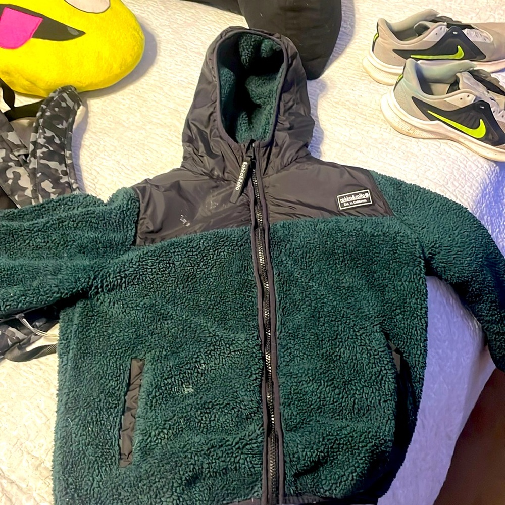 Rokka&rolla black and green puffer jacket